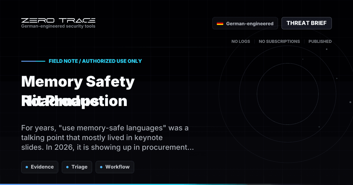 Memory Safety Roadmaps Hit Production - ZeroTrace blog image