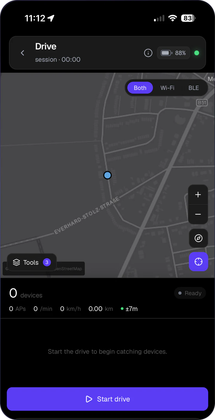 AirLeak Mini-App: Wardrive