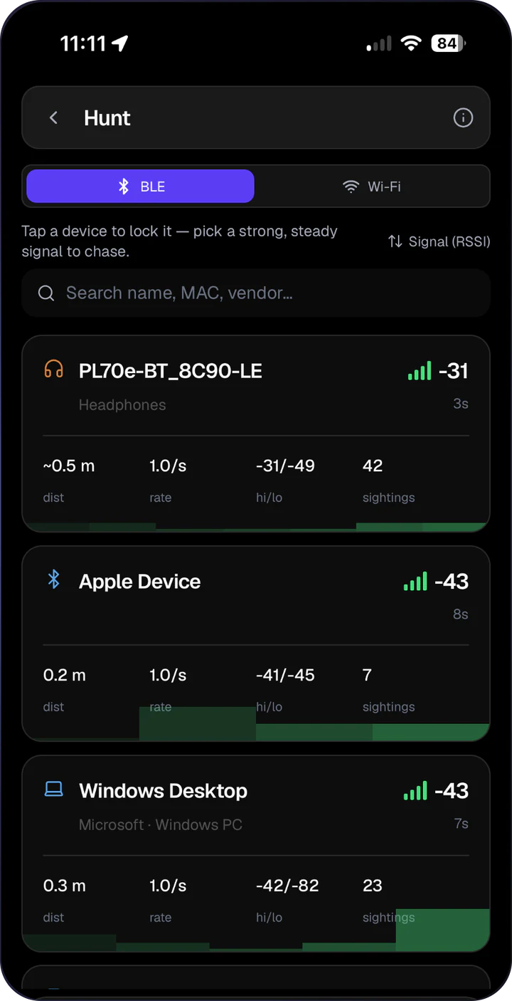 AirLeak Mini-App: Fuchsjagd