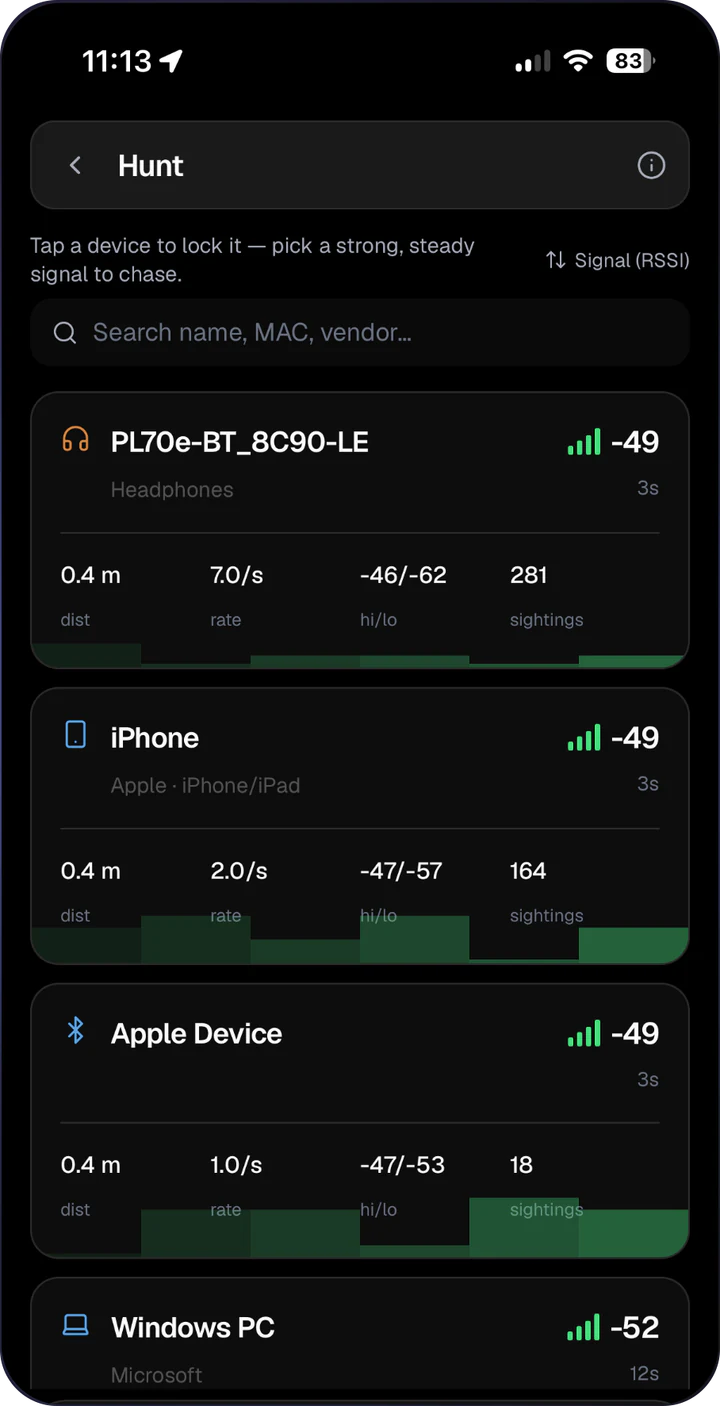 AirLeak Firmware-App: Fuchsjagd