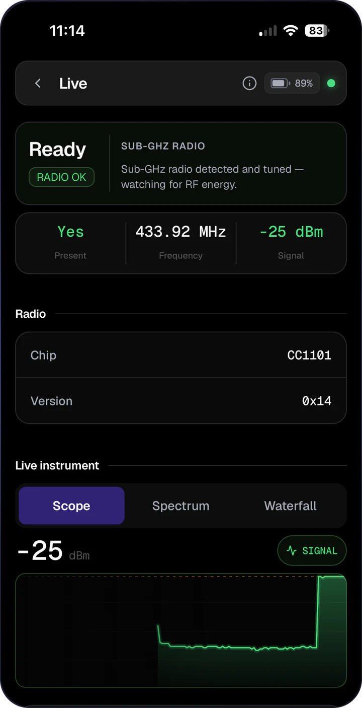 Echo-App: Live-Ansicht