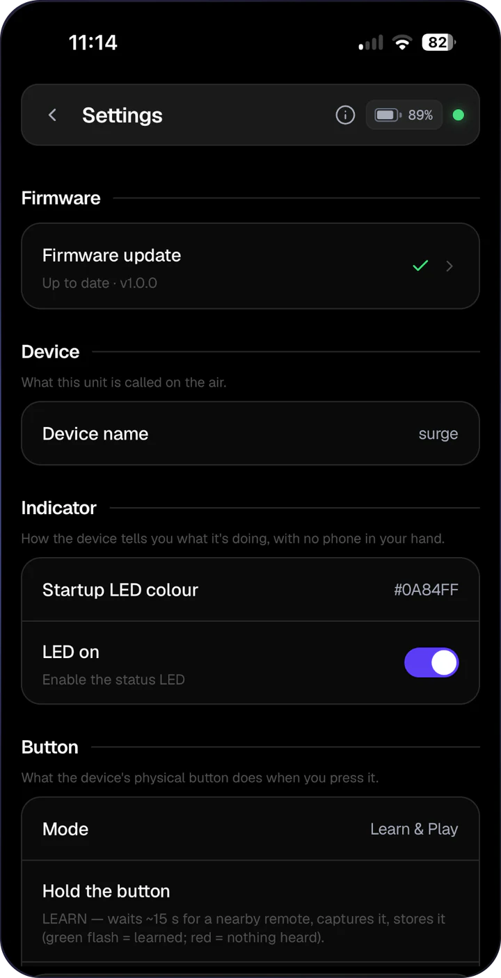 Echo-App: Einstellungen