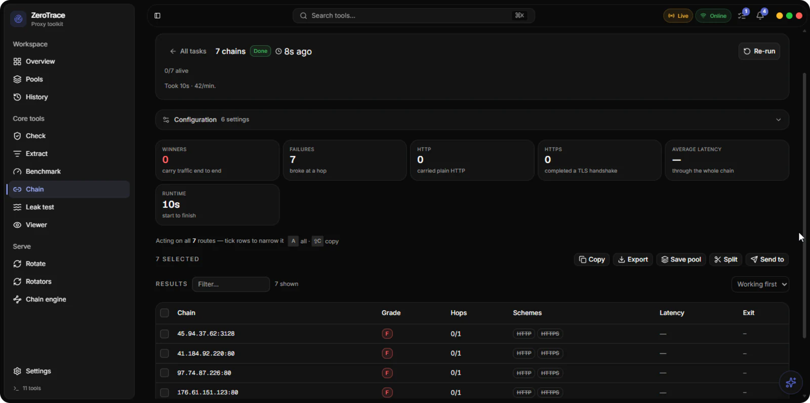 Proxy-App: Kette