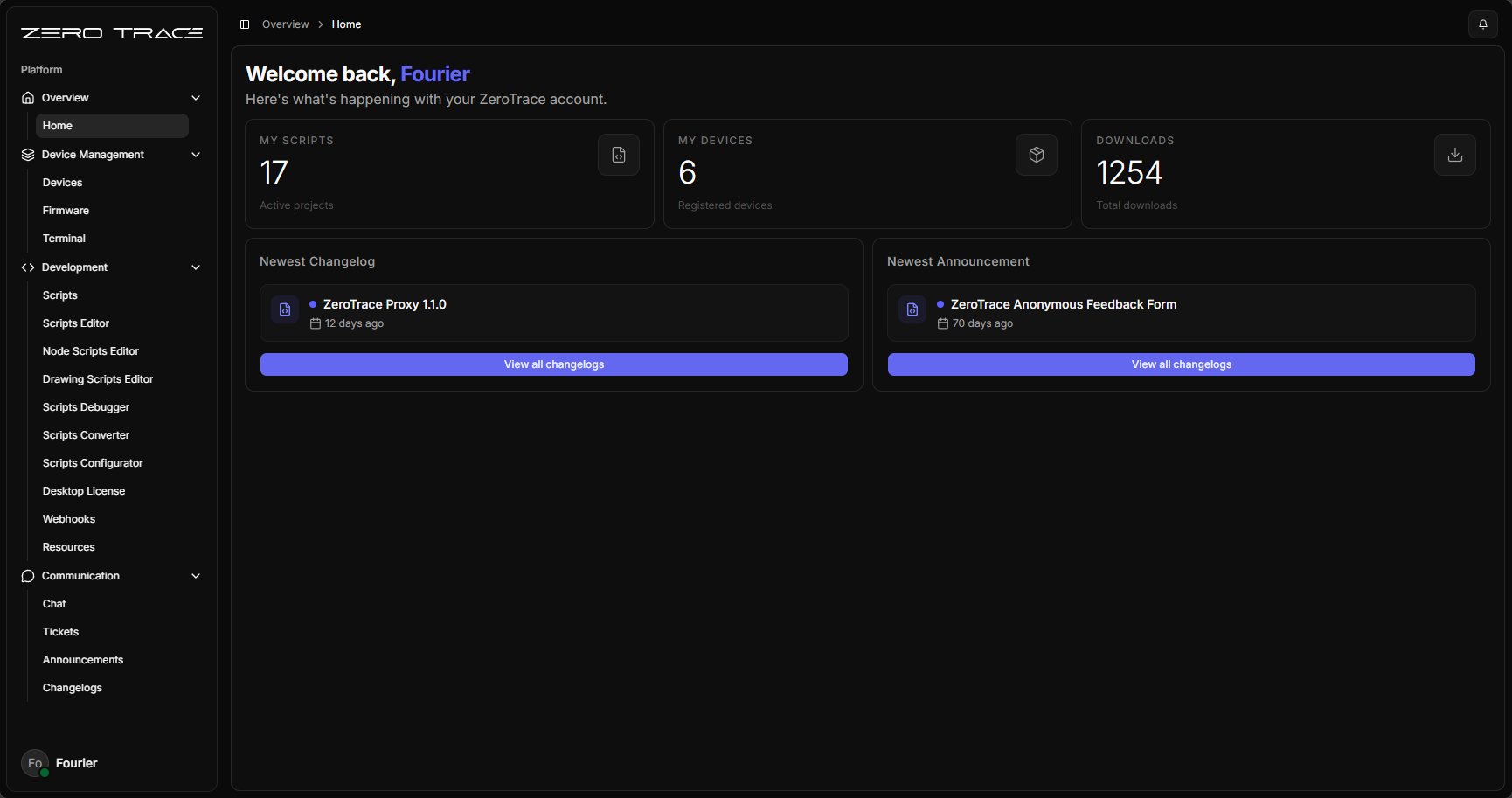 Dashboard current main