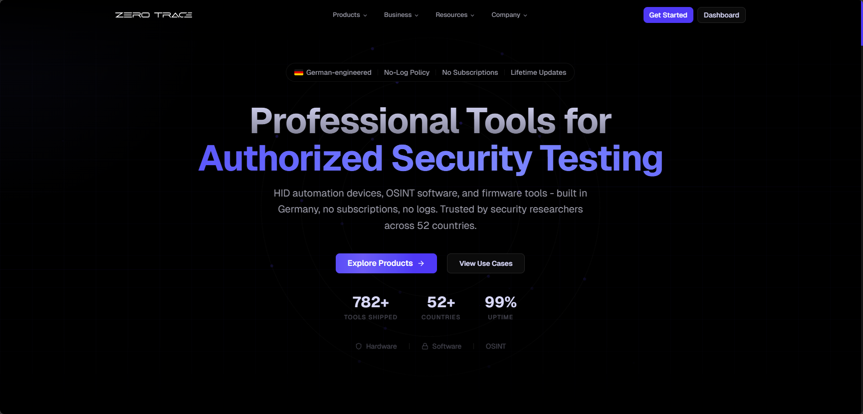 Current landing page